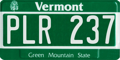 VT license plate PLR237