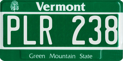 VT license plate PLR238