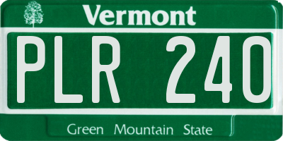 VT license plate PLR240