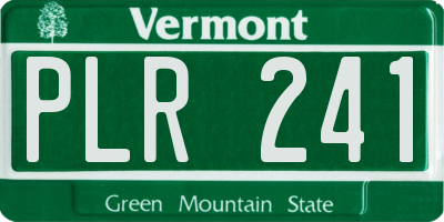 VT license plate PLR241