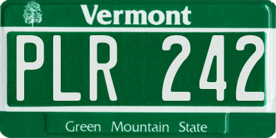VT license plate PLR242