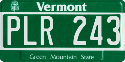 VT license plate PLR243