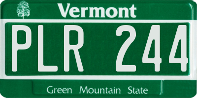 VT license plate PLR244