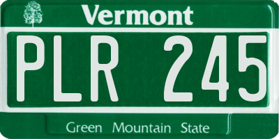 VT license plate PLR245