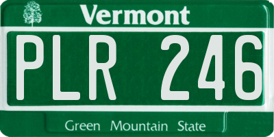 VT license plate PLR246