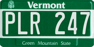 VT license plate PLR247