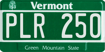 VT license plate PLR250