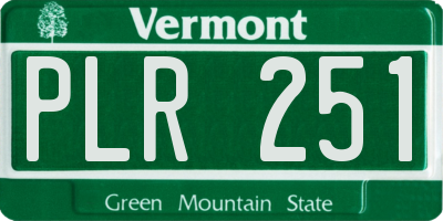 VT license plate PLR251