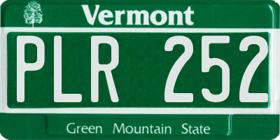 VT license plate PLR252