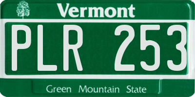 VT license plate PLR253