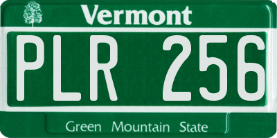 VT license plate PLR256