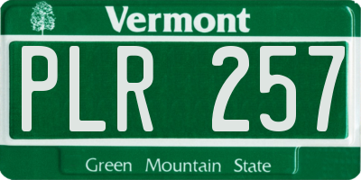VT license plate PLR257