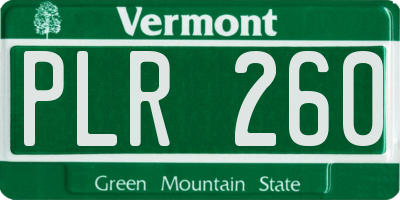 VT license plate PLR260