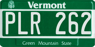 VT license plate PLR262