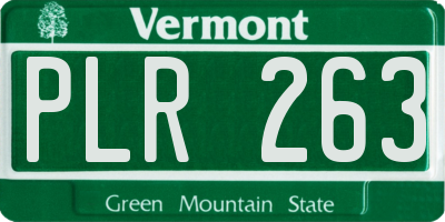 VT license plate PLR263