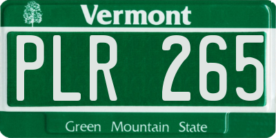 VT license plate PLR265