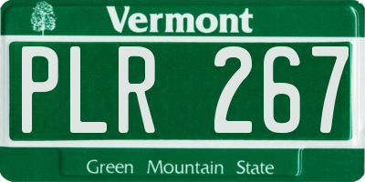 VT license plate PLR267