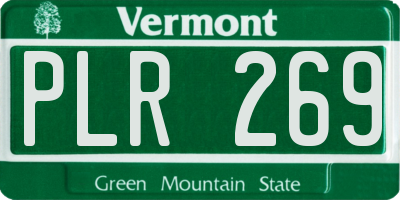 VT license plate PLR269