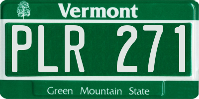 VT license plate PLR271