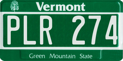 VT license plate PLR274