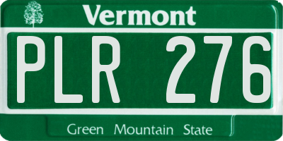 VT license plate PLR276