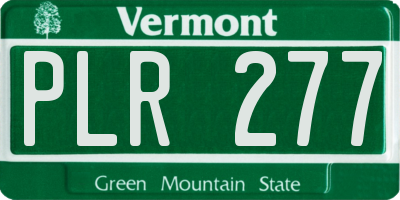 VT license plate PLR277