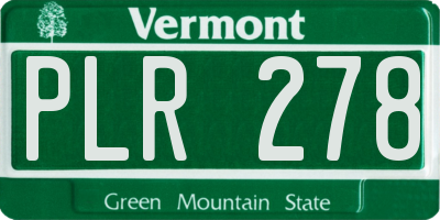 VT license plate PLR278