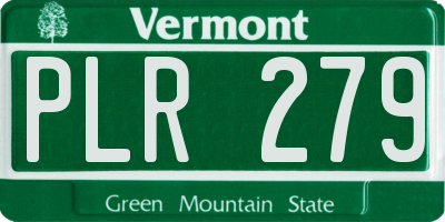 VT license plate PLR279