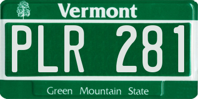 VT license plate PLR281