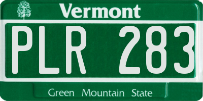 VT license plate PLR283