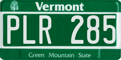 VT license plate PLR285