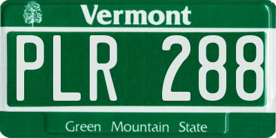 VT license plate PLR288