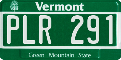 VT license plate PLR291