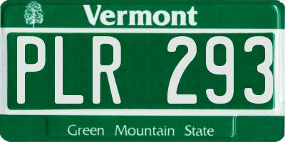 VT license plate PLR293