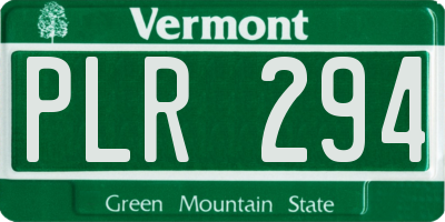 VT license plate PLR294