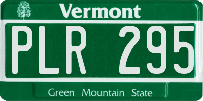 VT license plate PLR295