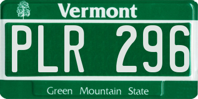 VT license plate PLR296