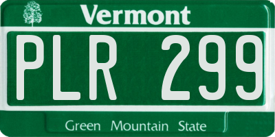 VT license plate PLR299