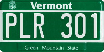 VT license plate PLR301
