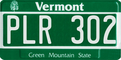 VT license plate PLR302