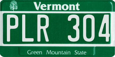 VT license plate PLR304