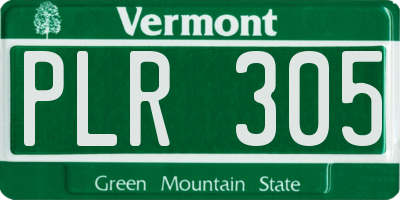 VT license plate PLR305