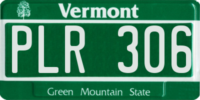 VT license plate PLR306