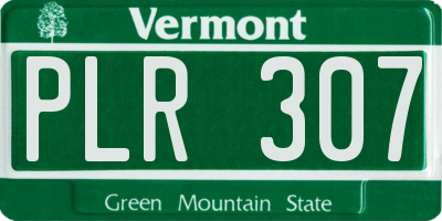 VT license plate PLR307