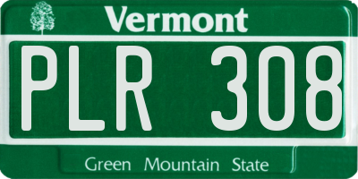VT license plate PLR308