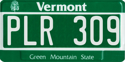 VT license plate PLR309