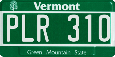 VT license plate PLR310