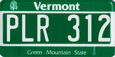 VT license plate PLR312
