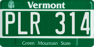VT license plate PLR314