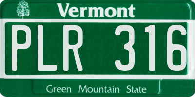 VT license plate PLR316